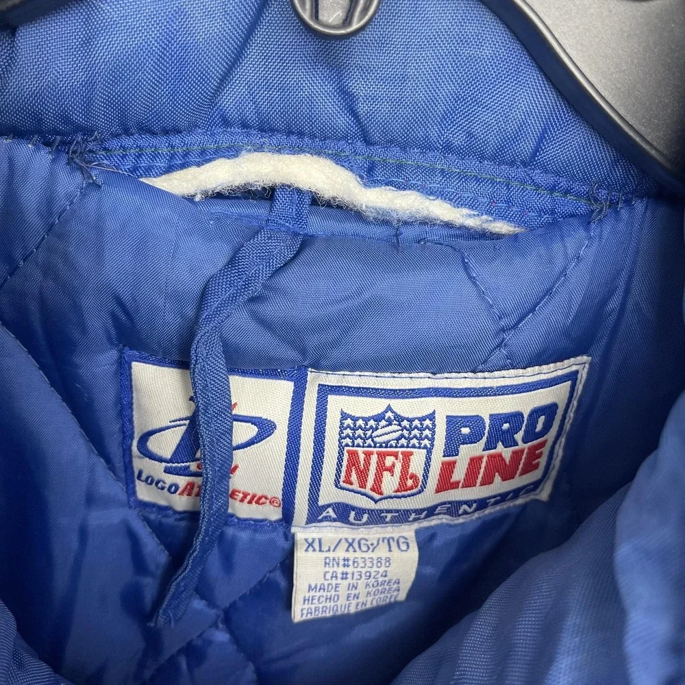 Vintage New England Patriots Jacket Mens XL Blue NFL Football Logo Athletic 90s